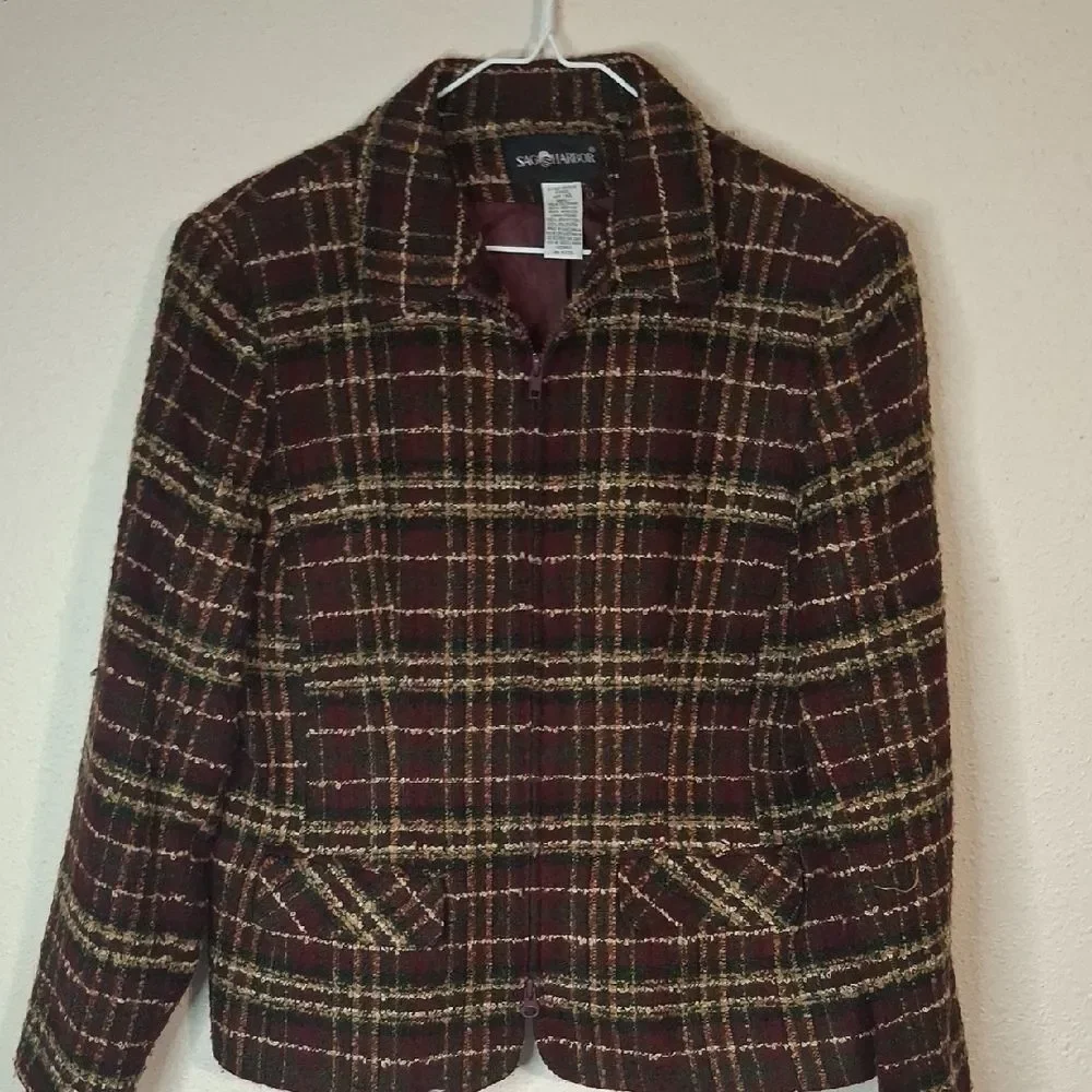 Sag Harbor Women's Plaid Jacket size 14
